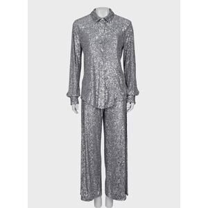 Tom Ford Silver Sequin Suit Set  Sz.44